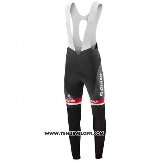 2016 Maillot Ciclismo Giant Alpecin Noir et Blanc Manches Longues et Cuissard